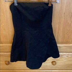 strapeless black cocktail romper